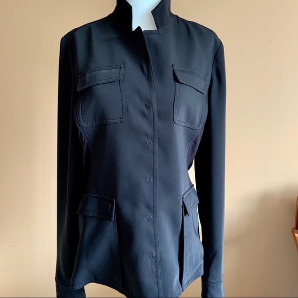 Tahari mixed fabric black jacket - Picture 2 of 10